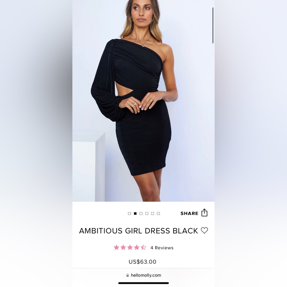 Hello Molly Off the Shoulder Black Dress